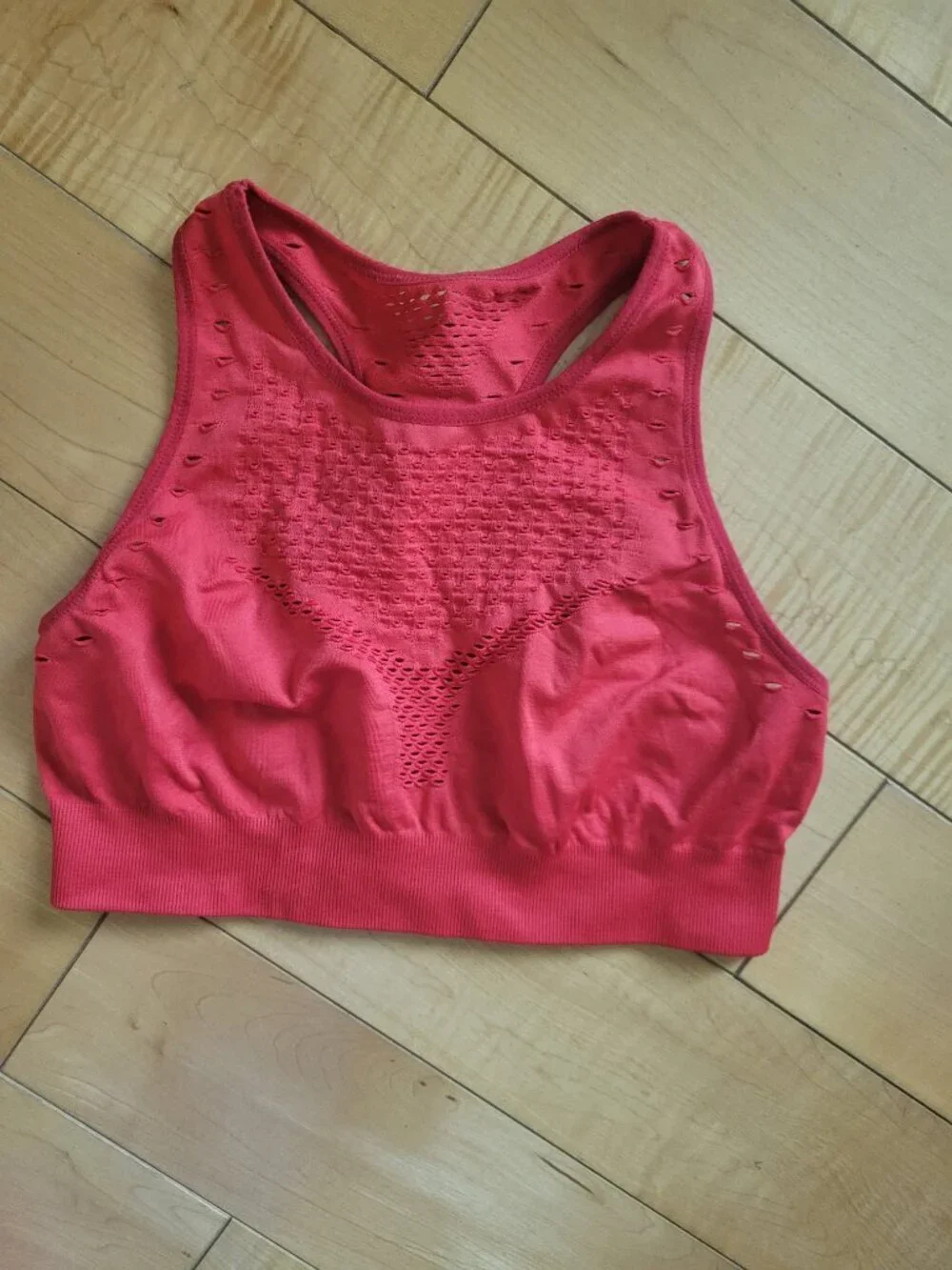 Aerie Mesh Seamless Sports Bra & Shorts Set Red Medium Activewear